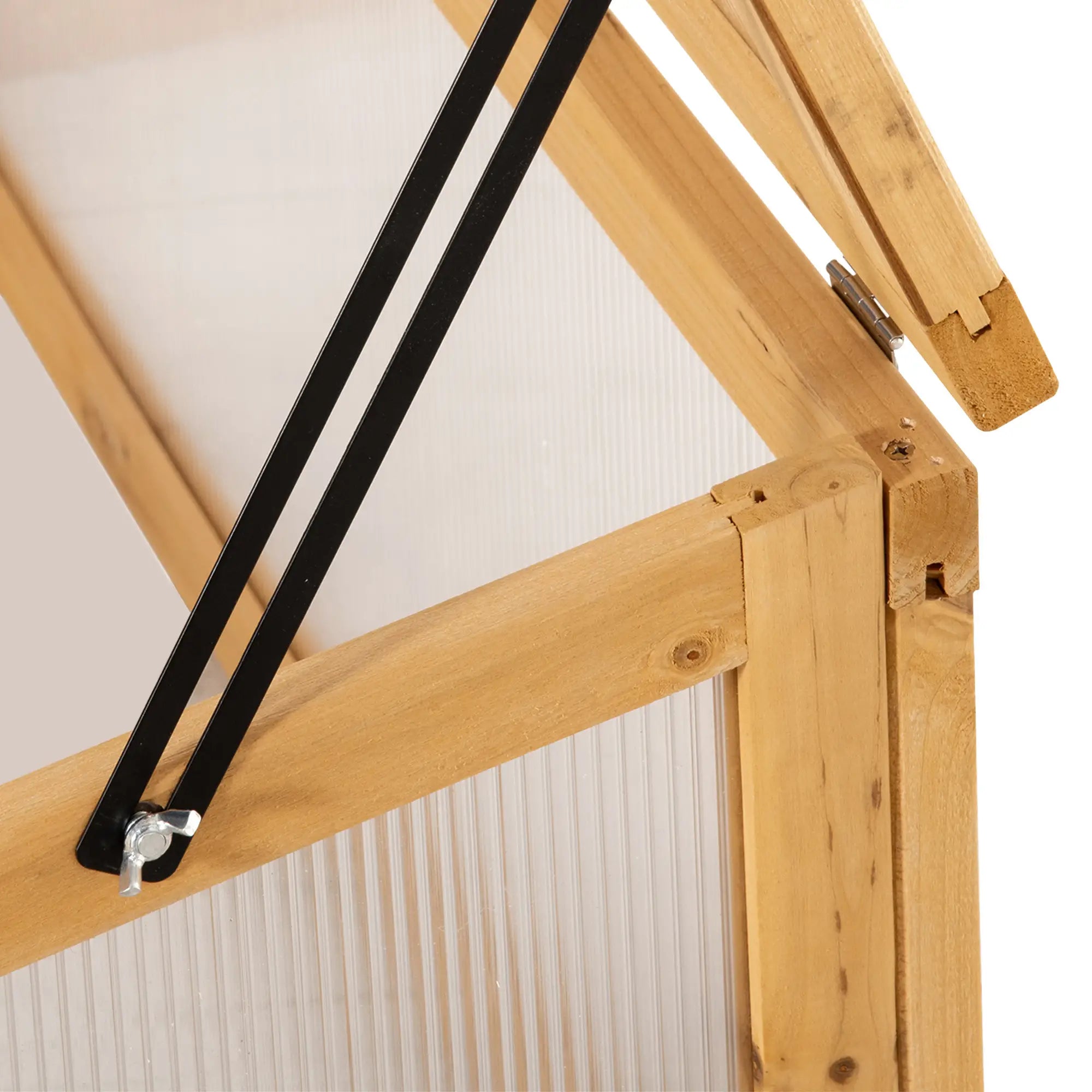 Portable Wooden Cold Frame Greenhouse, Openable Top, 35.5