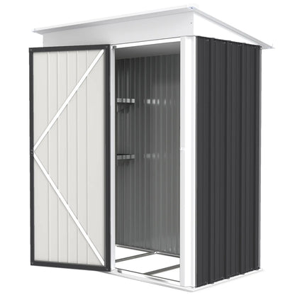 Outdoor Storage Shed, Steel Lean-To, Adjustable Shelf, 5'x3'x6', Dark Grey Sheds Dark Grey at Gallery Canada