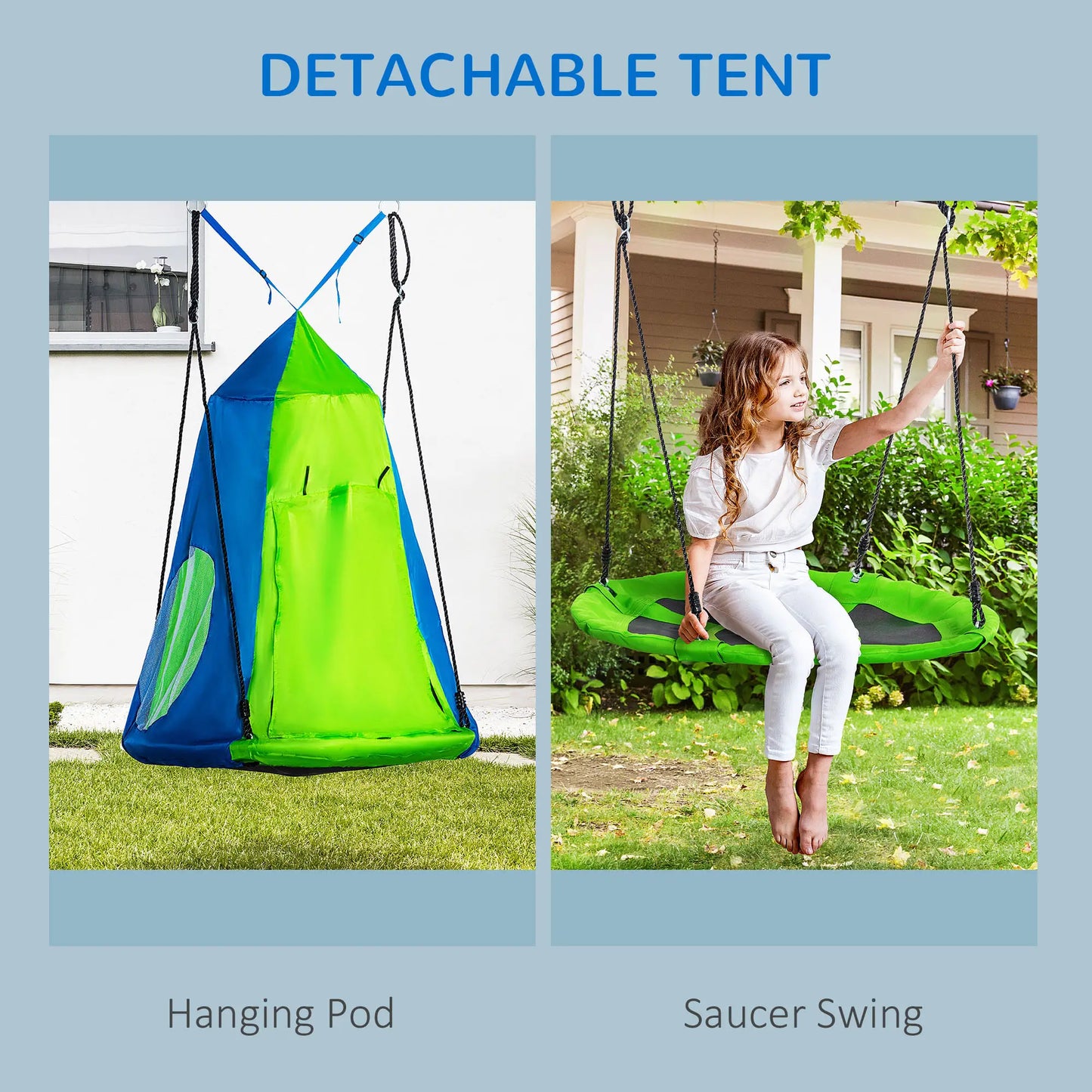 Kids Hanging Tree Swing Tent, Waterproof, With Windows, Rolling Door, Green Gym Sets & Swings at Gallery Canada
