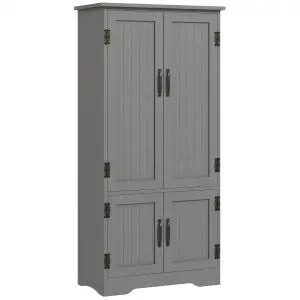 4-Door Storage Cabinet, Adjustable Shelves, Large Space, Grey Kitchen Pantry Cabinets Grey at Gallery Canada