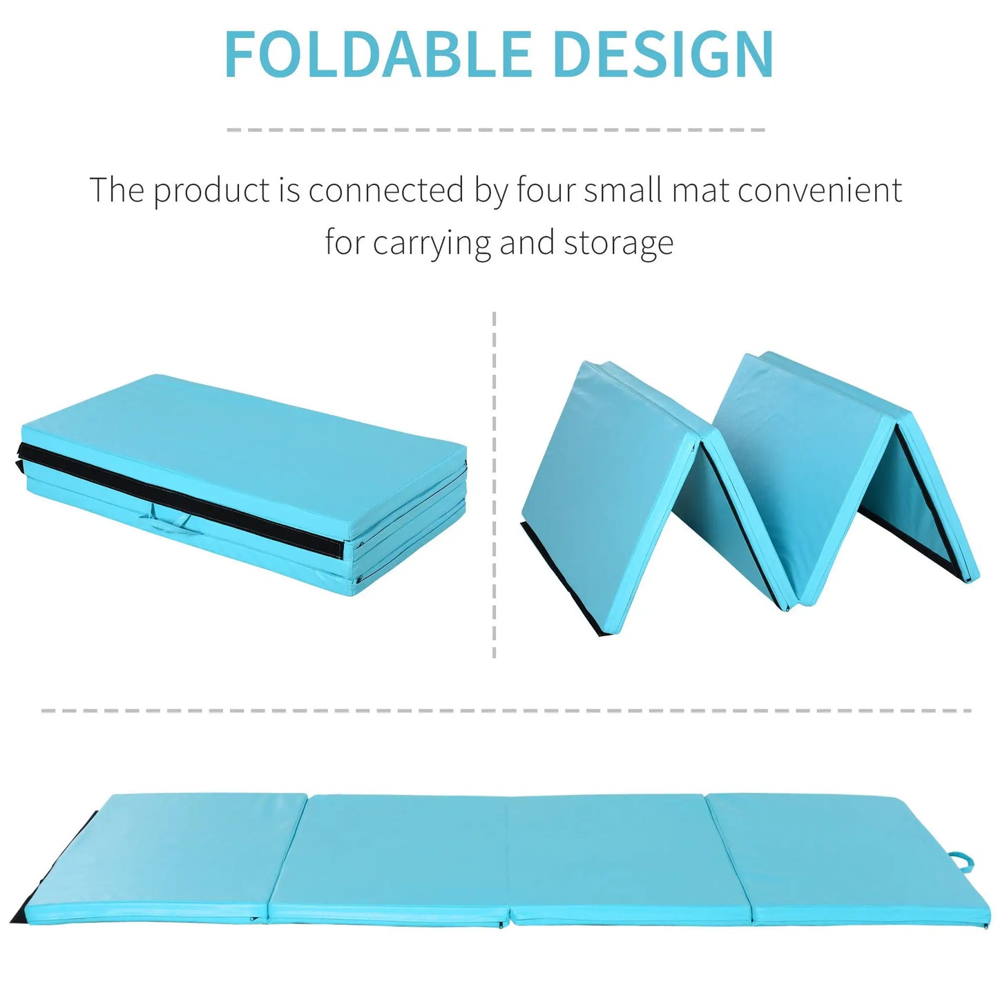 4'x8'x2" Folding Gymnastics Mat, Exercise Mat For Yoga MMA, Light Blue Gymnastics Mats at Gallery Canada