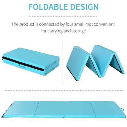 4'x8'x2" Folding Gymnastics Mat, Exercise Mat For Yoga MMA, Light Blue Gymnastics Mats at Gallery Canada