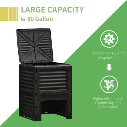 Large Outdoor Compost Bin, 80 Gallon, Easy Assembly, Black Outdoor Compost Bin at Gallery Canada
