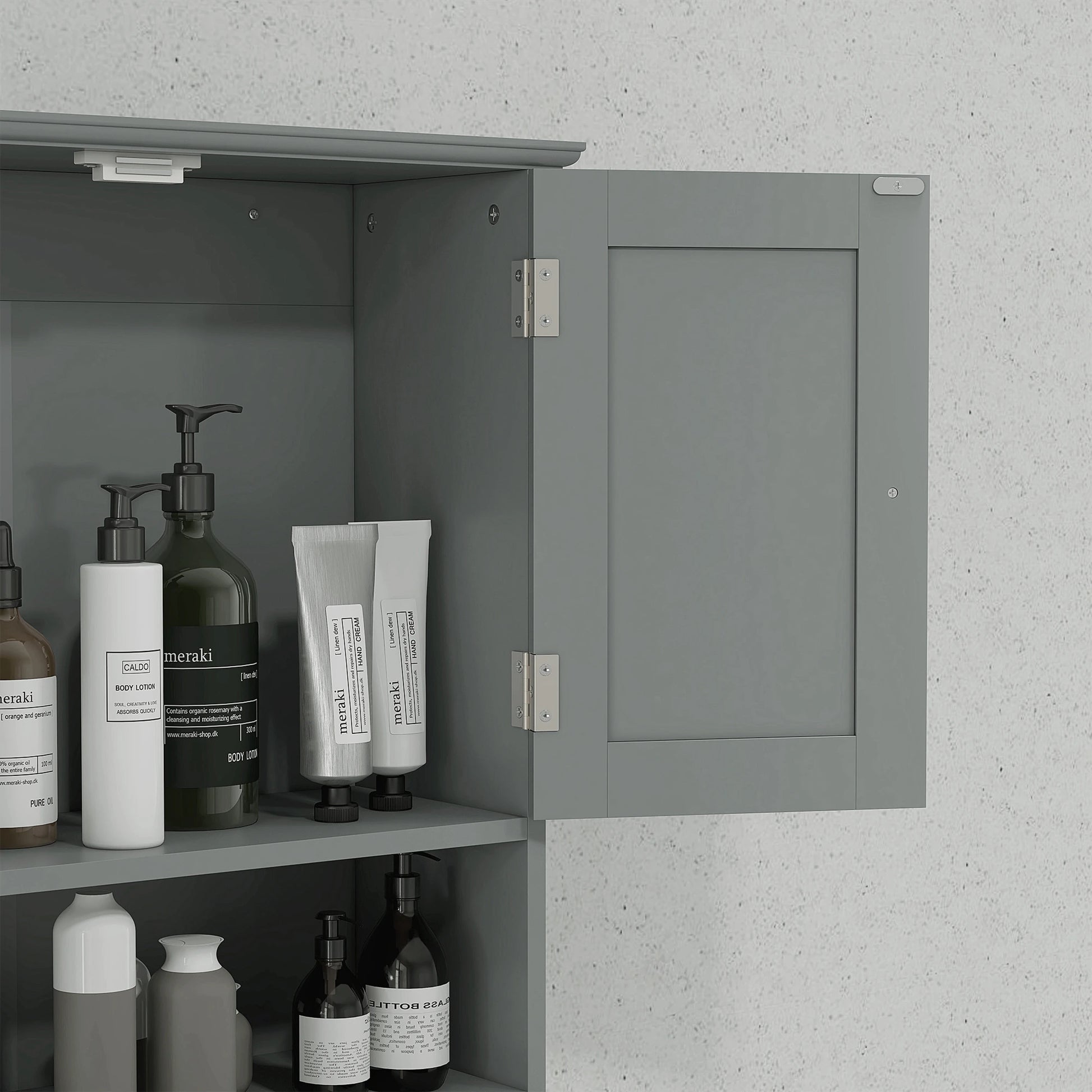 Bathroom Wall Cabinet, Medicine Cabinet, Over Toilet Storage, Grey Wall Mounted Cabinets at Gallery Canada
