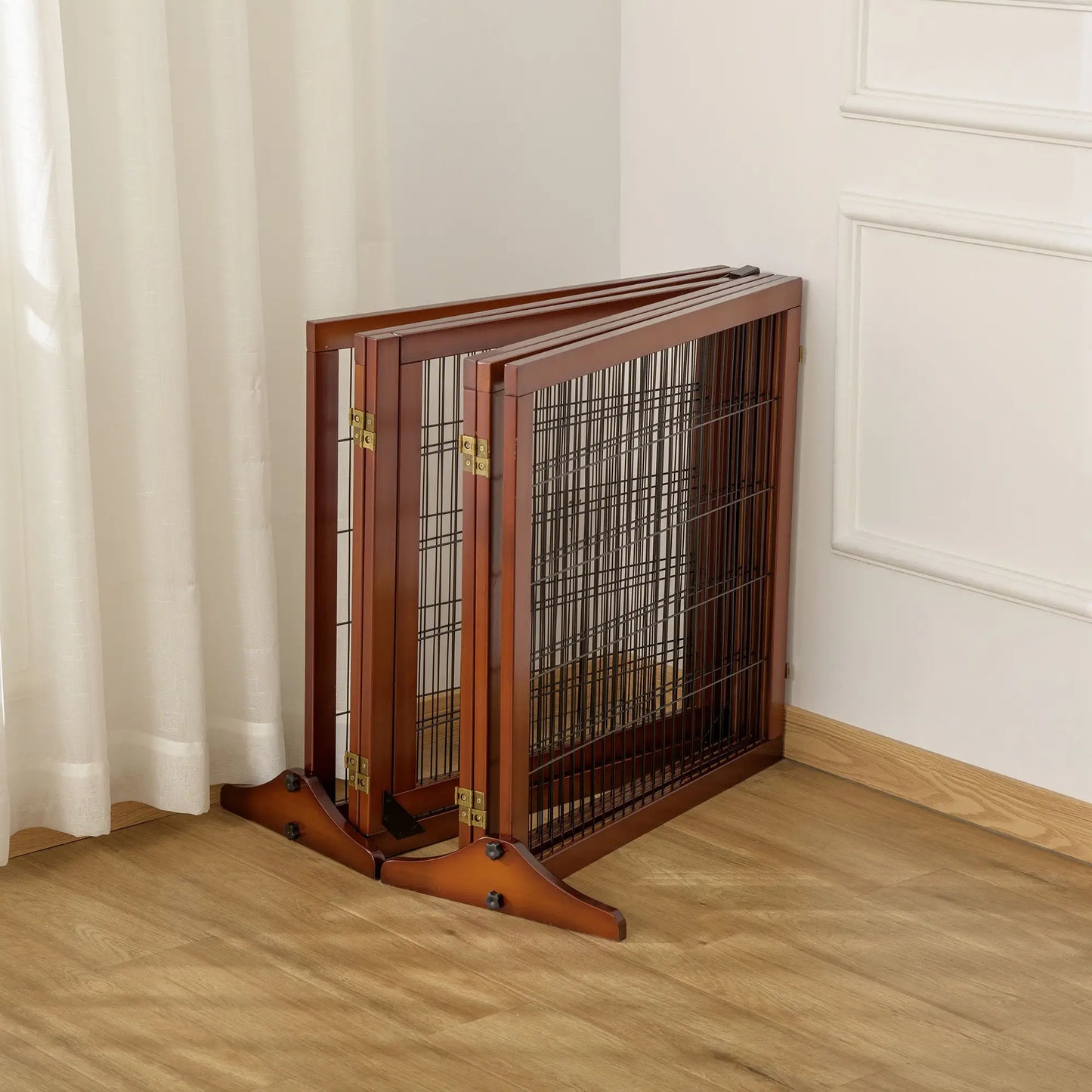 Wooden Pet Gate, Foldable Fence, 6 Panels, 2 Feet, Coffee Houses, Kennels & Pens at Gallery Canada