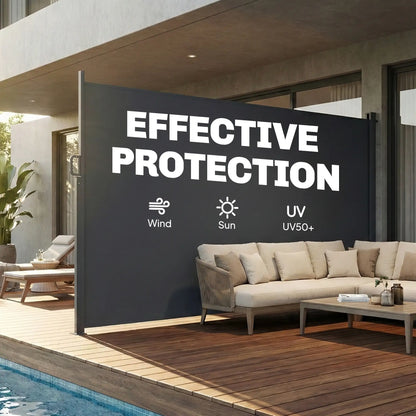 Retractable Side Awning, 165" x 73", Water-Resistant, UV 50+, Dark Grey Side Awnings at Gallery Canada