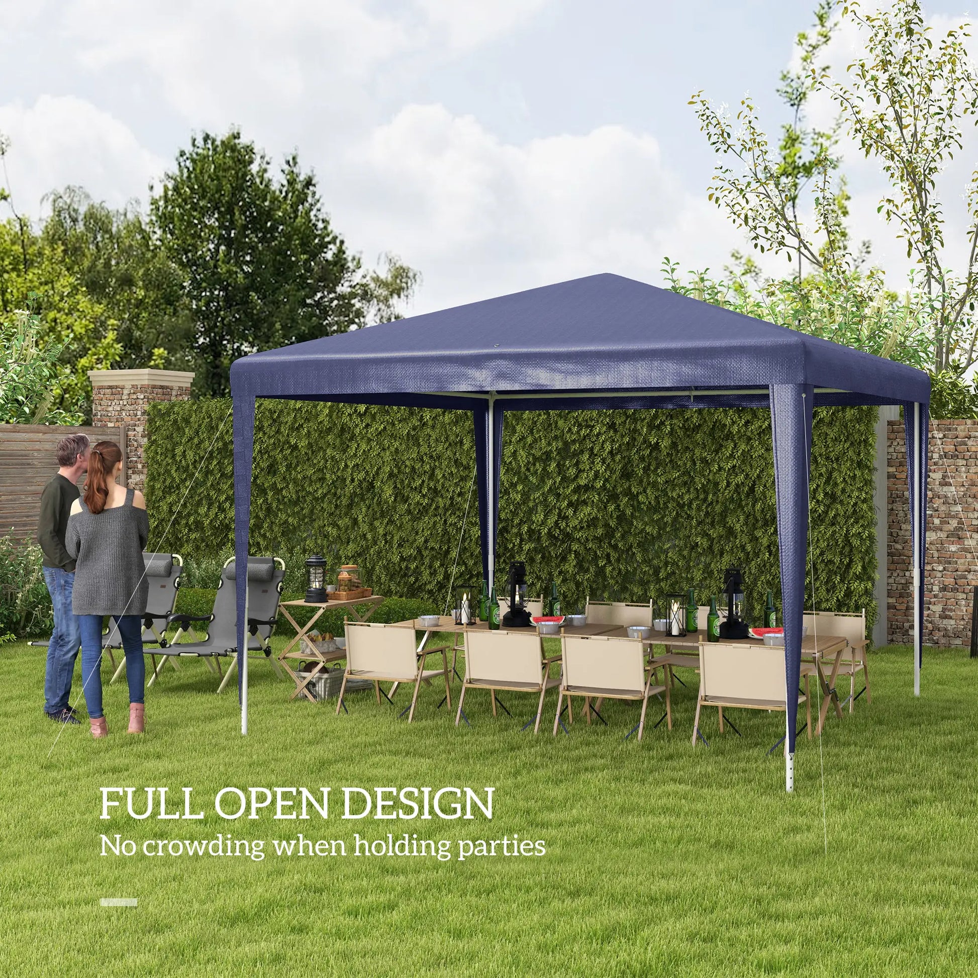 10x10ft Portable Party Tent, Folding Garden Canopy, Dark Blue Canopy Tents at Gallery Canada