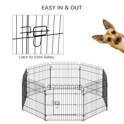 24inch 8-Panel Foldable Dog Playpen, Black Houses, Kennels & Pens at Gallery Canada