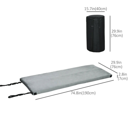 Memory Foam Camping Mat, 2.8'' Thick, Portable Roll Up, Grey Camping Cots at Gallery Canada