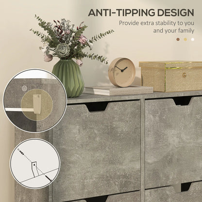 Shoe Storage Cabinet, 4 Flip Drawers, Adjustable Shelf, Holds 8-16 Pairs, Cement Grey Shoe Storage Cabinets & Racks at Gallery Canada