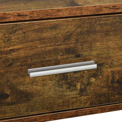 Retro Coffee Table with Storage, Vintage Wooden Side Table, Rustic Brown, Brown Coffee Tables at Gallery Canada