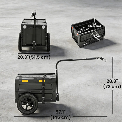 Bike Trailer, Foldable Storage Box With Lid, Quick Release Wheels Bike Cargo Trailers at Gallery Canada