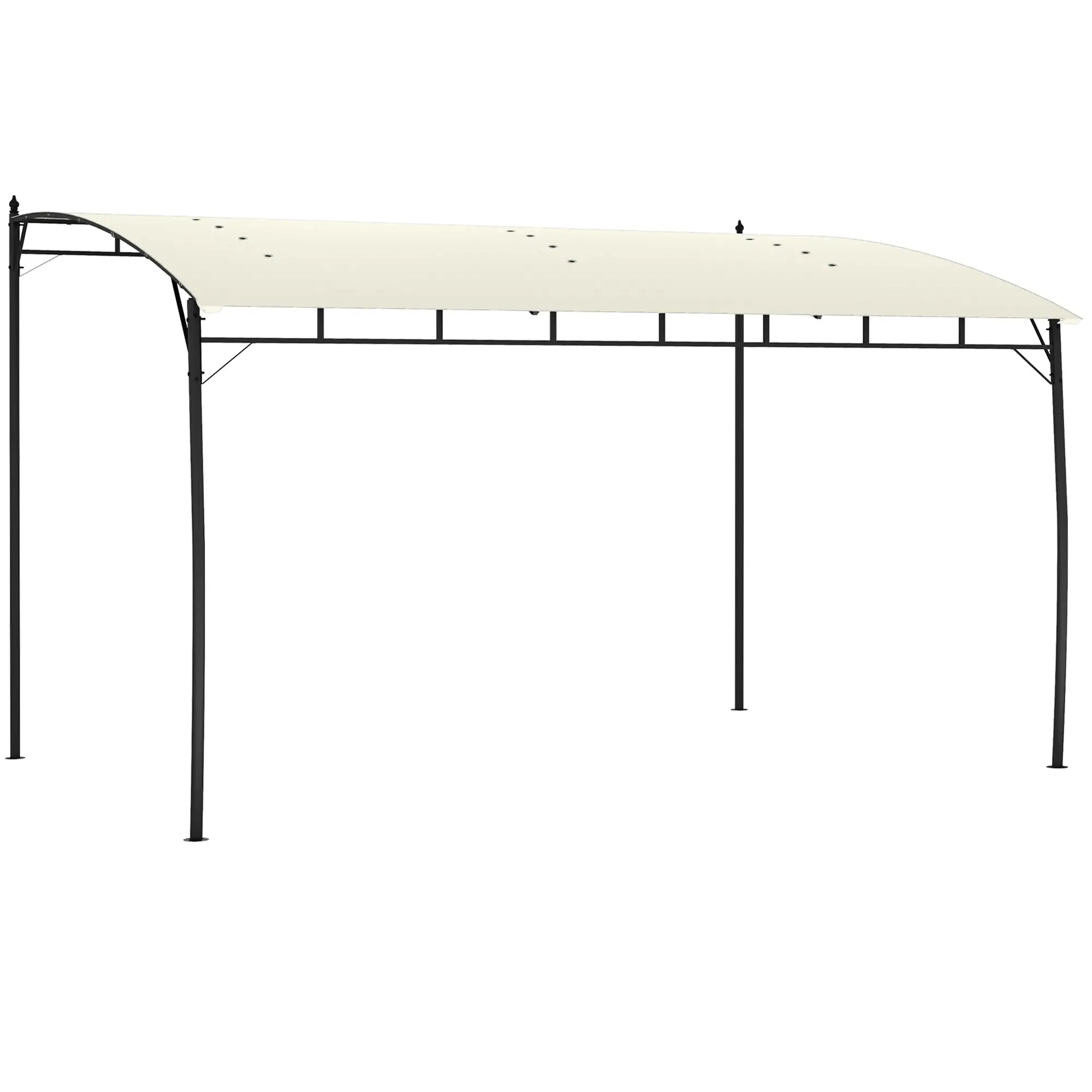 10' x 13' Outdoor Pergola, UV30+ Canopy, Steel Frame, Cream White Pergolas at Gallery Canada