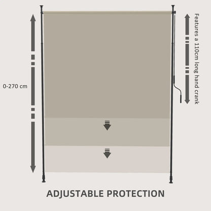7' x 10' Retractable Patio Awning, Manual Outdoor Privacy Screen, Beige Retractable Side Awning at Gallery Canada