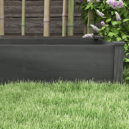 Garden Bed, 2 Planter Boxes, Non-Woven Fabric Liner, 96" x 24" x 10", Grey Raised Garden Beds at Gallery Canada