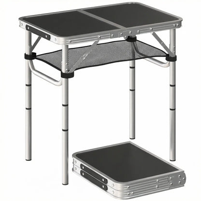 2ft Folding Camping Table, Mesh Storage, 4 Adjustable Heights, Black Picnic Tables & Camping Chairs at Gallery Canada