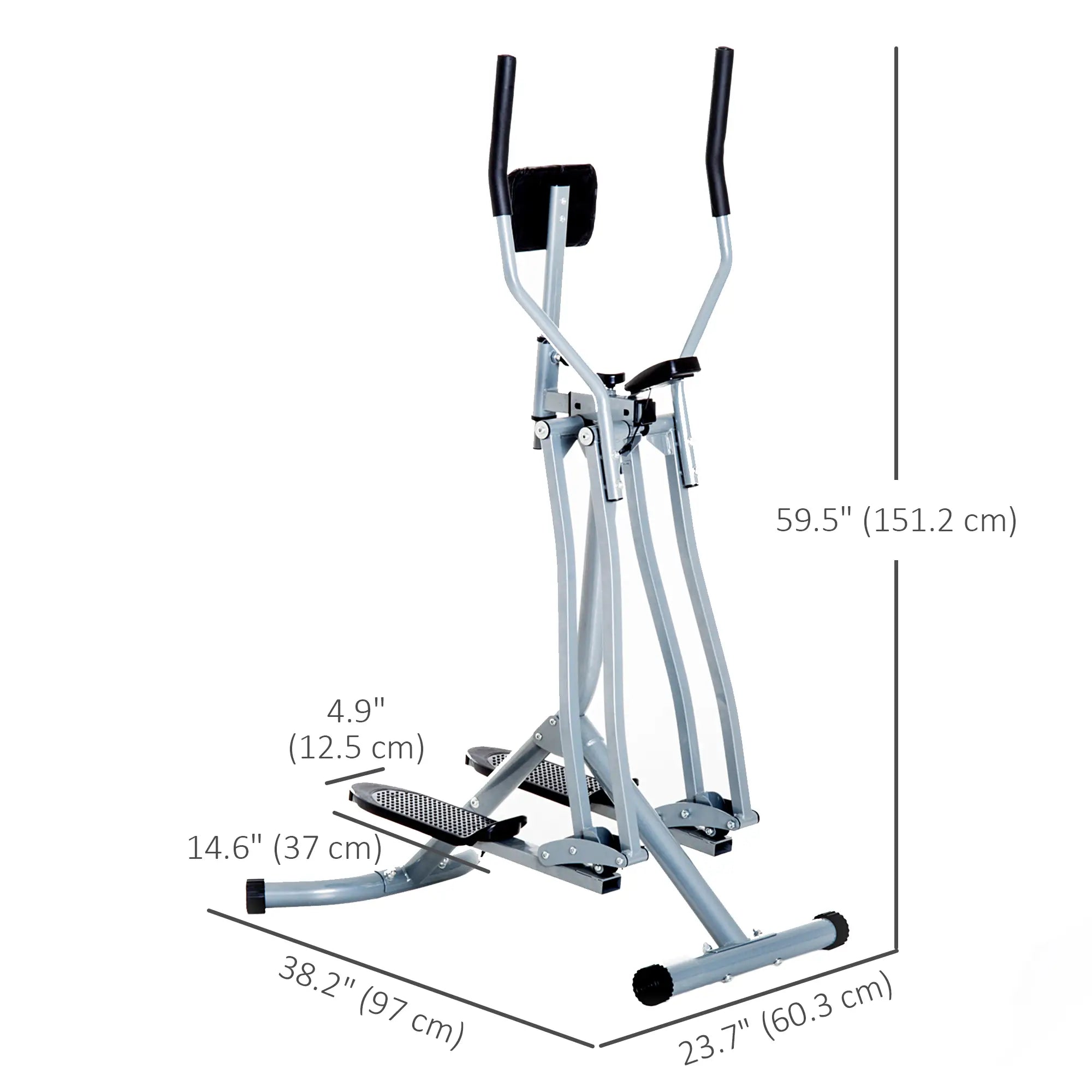 Upright Elliptical Trainer, Air Walker Exercise Machine, LCD Monitor, 242lbs Capacity, Grey Aerobic Equipment at Gallery Canada