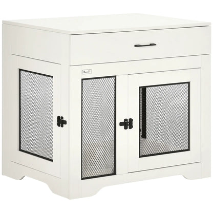 Dog Crate Furniture with Cushion, 2 Doors, Storage, White Houses, Kennels & Pens at Gallery Canada