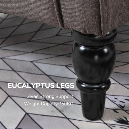 Fabric Accent Chair, Button Tufted Armchair, Wingback, Brown Single Sofas at Gallery Canada