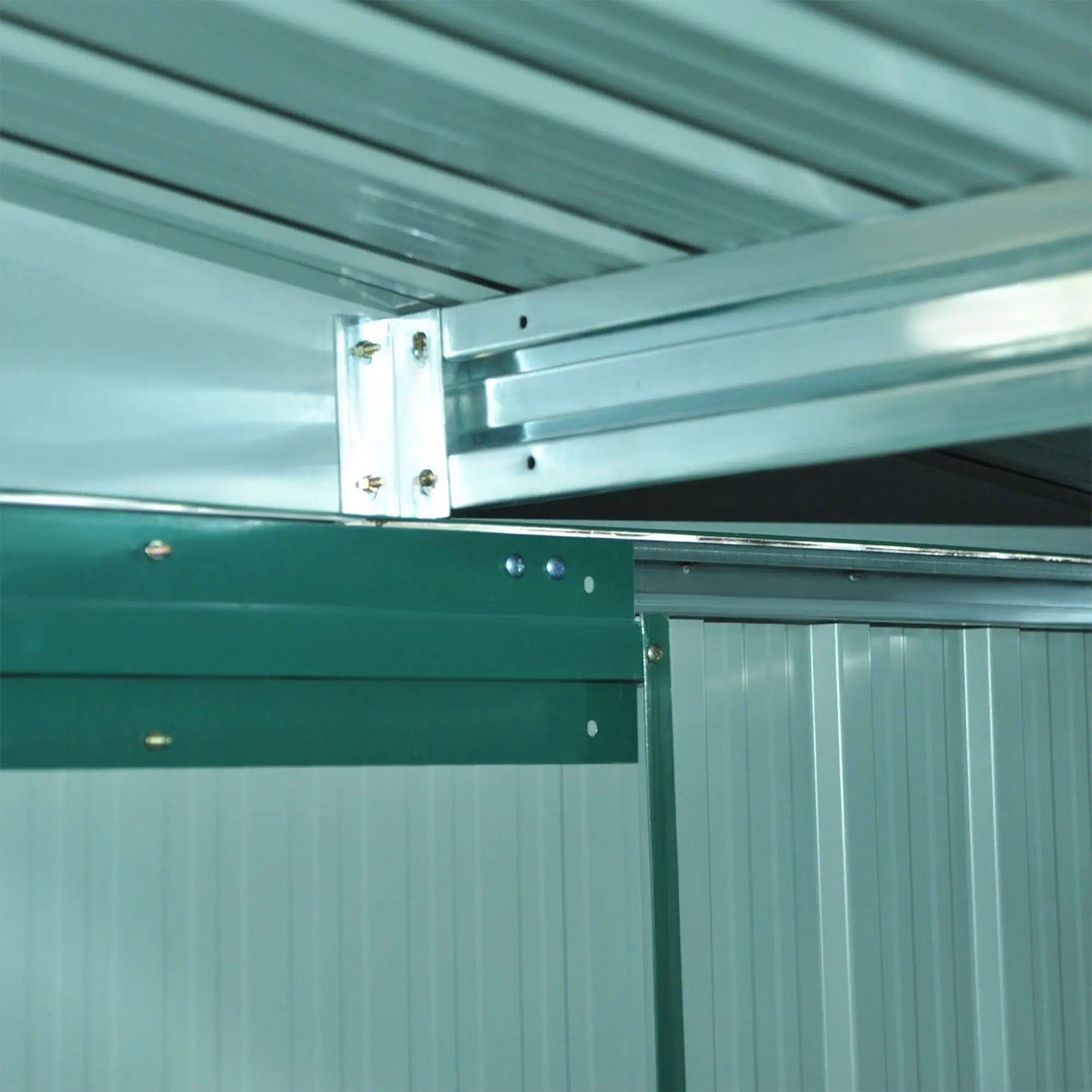 8.5' x 6.8' x 5.8' Garden Storage Shed, Double Sliding Door, 4 Vents, Green Sheds at Gallery Canada