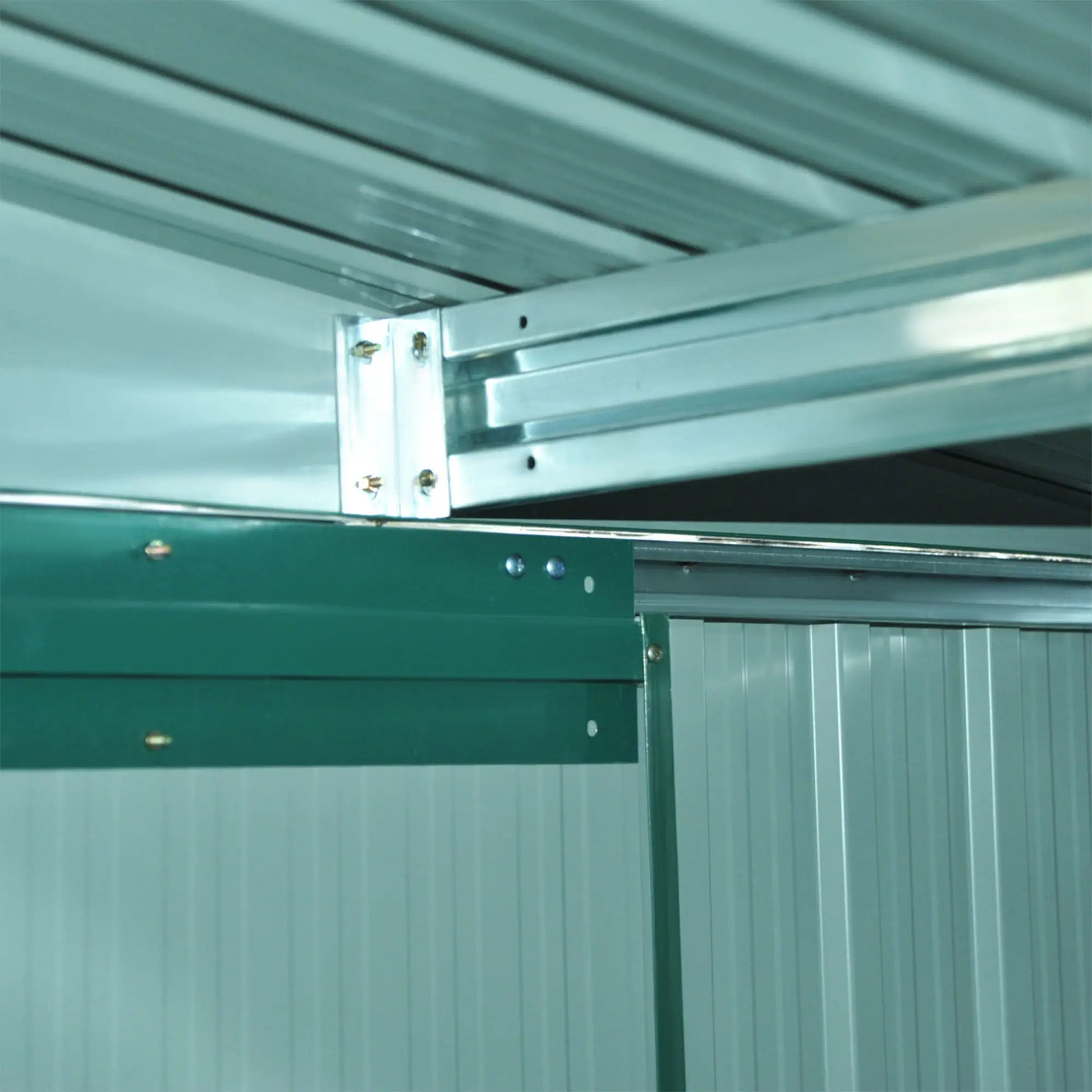 8.5' x 6.8' x 5.8' Garden Storage Shed, Double Sliding Door, 4 Vents, Green Sheds at Gallery Canada