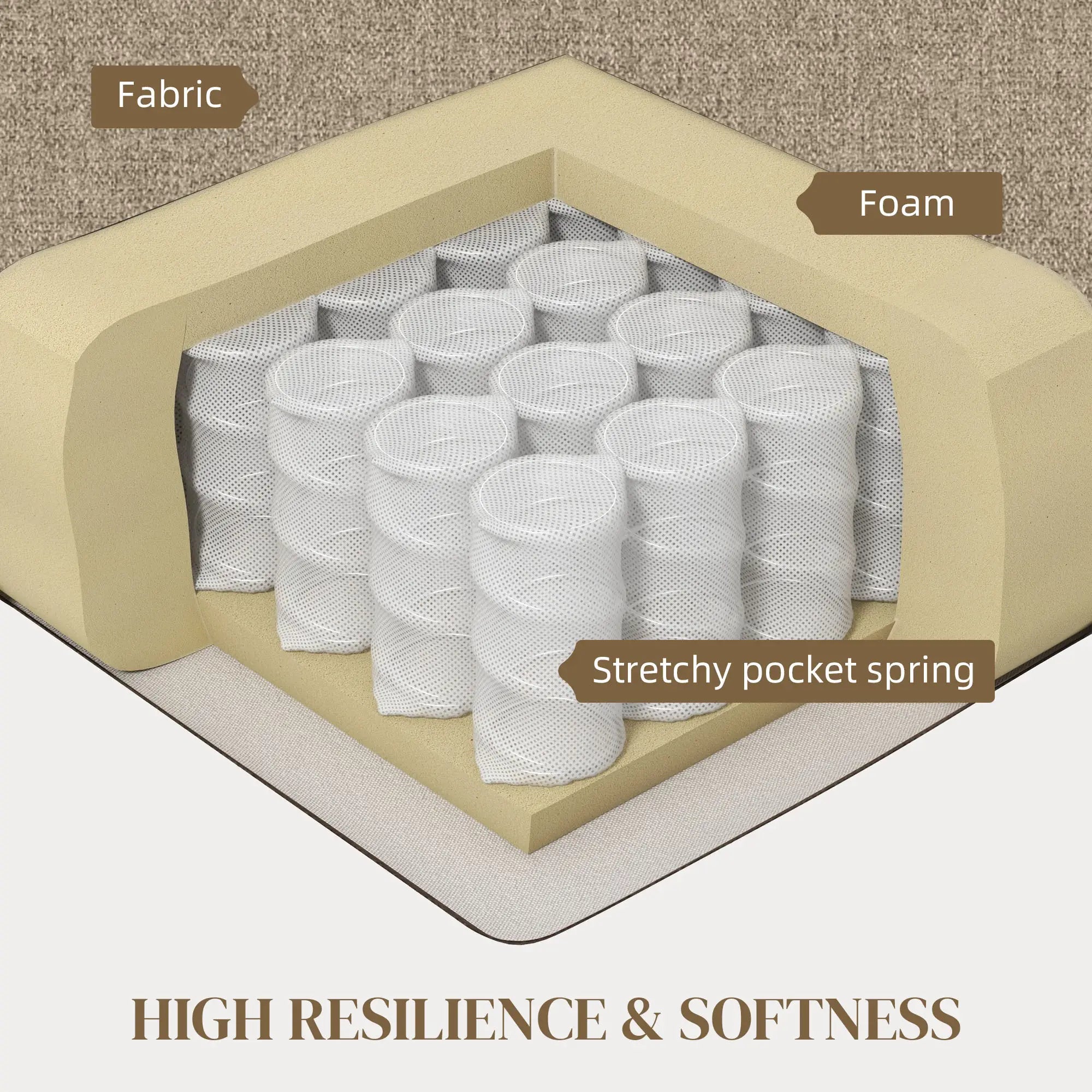 Modern Fabric Accent Chair, with Seat Cushion, Light Brown Accent Chairs at Gallery Canada