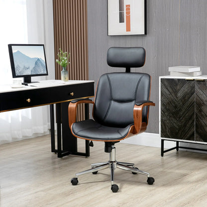 Office Chair, PU Leather Desk Chair, Adjustable Height, Tilt, Wheels, Black Office Chairs at Gallery Canada