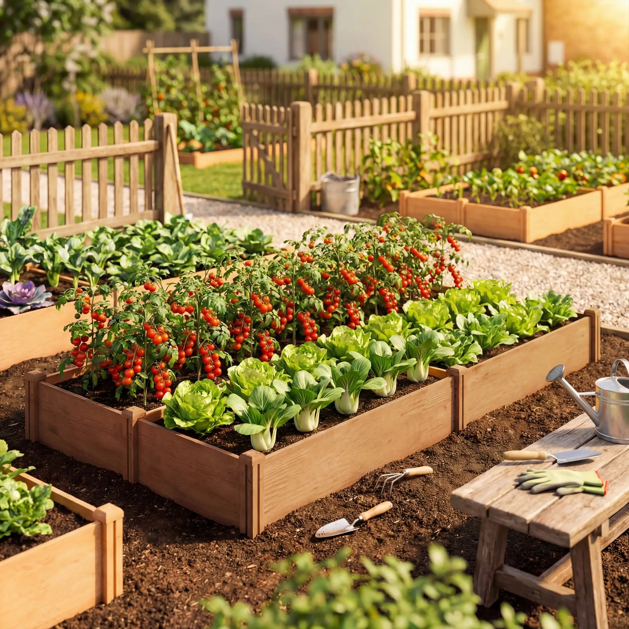 Wooden Raised Garden Bed, 8 x 4 x 1ft, Elevated Box With Dividers Wooden Planter Boxes at Gallery Canada