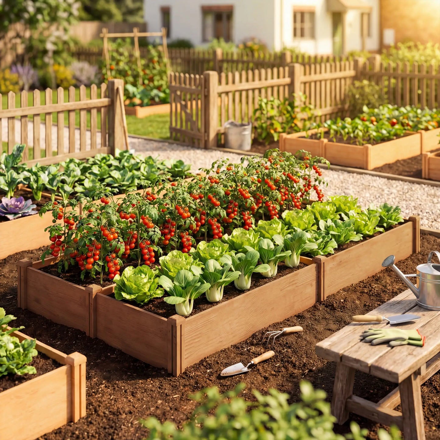 Wooden Raised Garden Bed, 8 x 4 x 1ft, Elevated Box With Dividers Wooden Planter Boxes at Gallery Canada