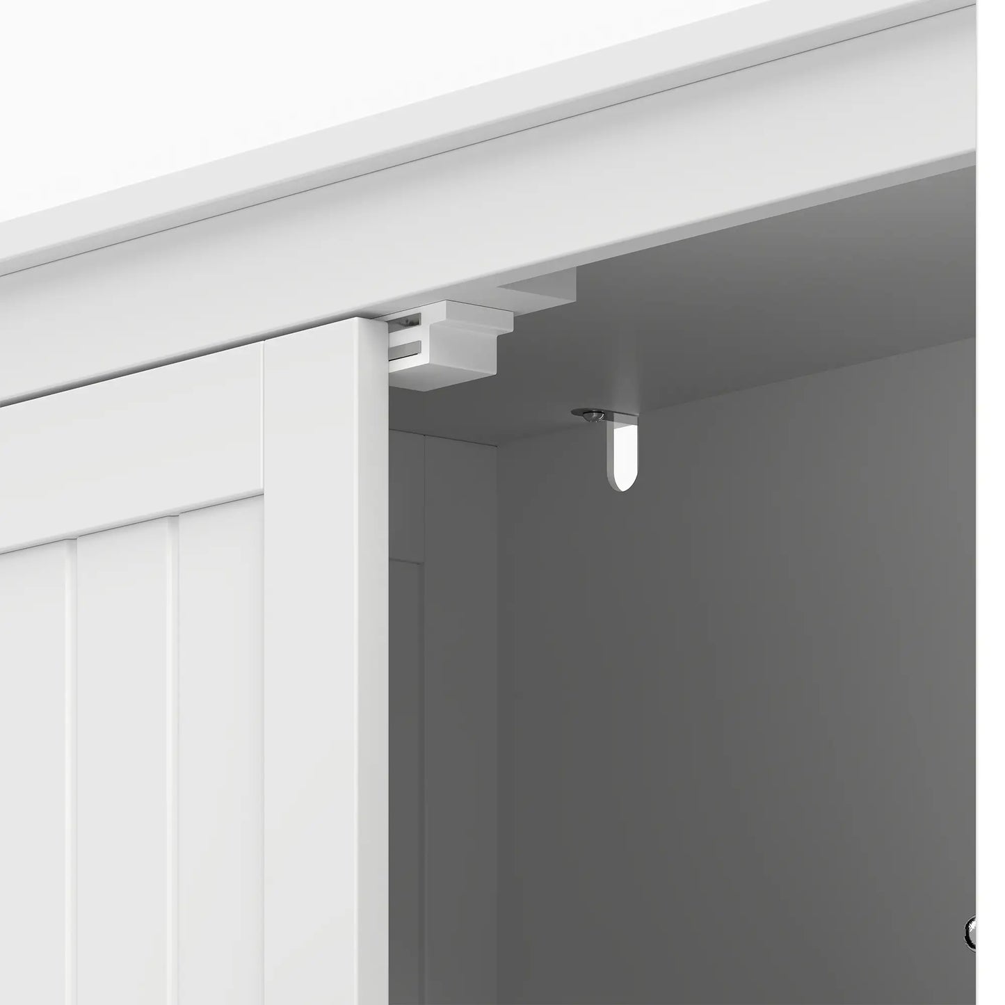 Narrow Bathroom Cabinet, 2 Drawers, Adjustable Shelf, White