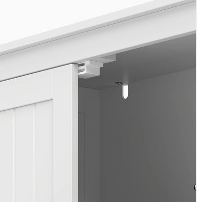 Narrow Bathroom Cabinet, 2 Drawers, Adjustable Shelf, White