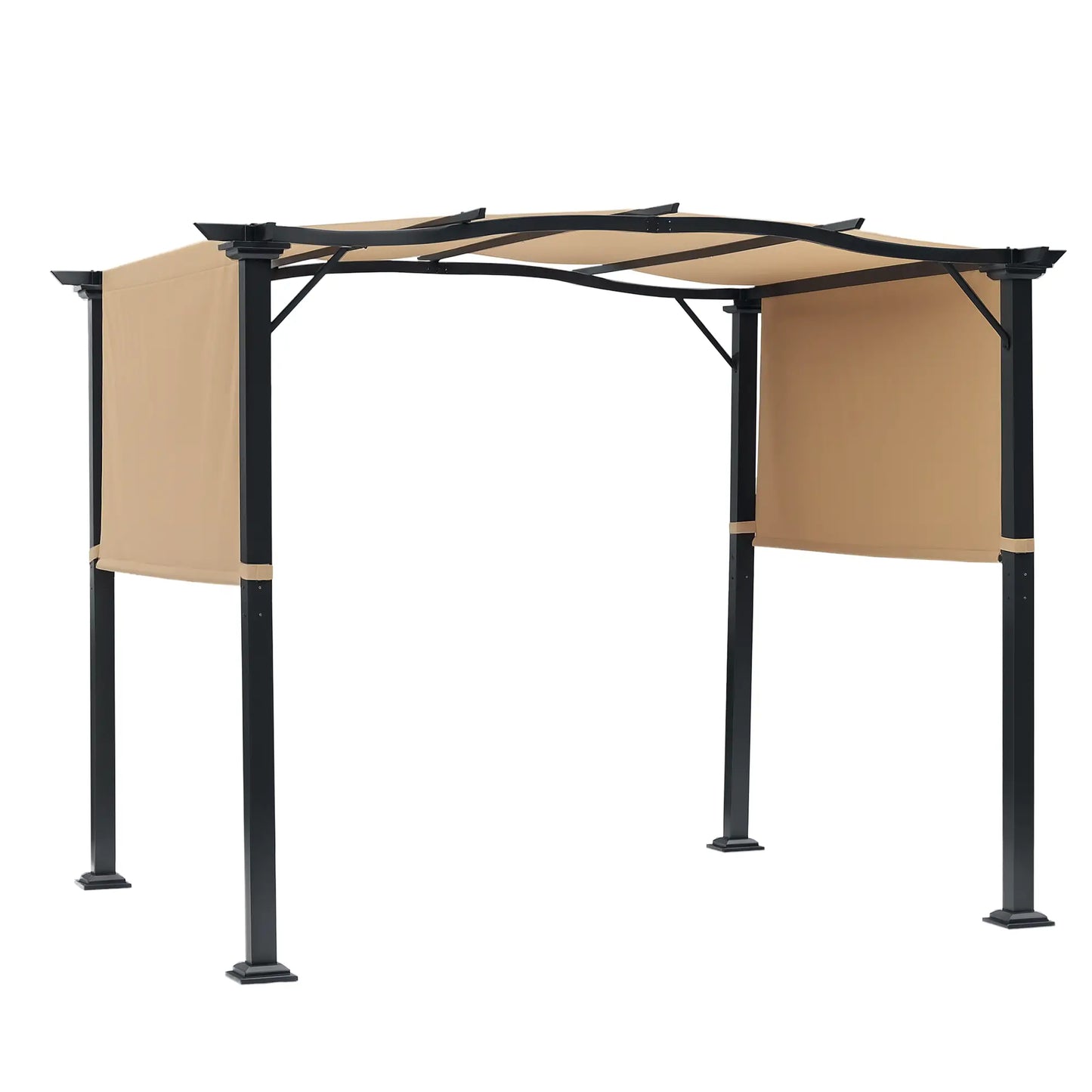 10' x 8' Outdoor Pergola, Adjustable Canopy, Sun Shade, Khaki Pergolas Khaki at Gallery Canada