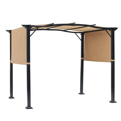 10' x 8' Outdoor Pergola, Adjustable Canopy, Sun Shade, Khaki Pergolas Khaki at Gallery Canada
