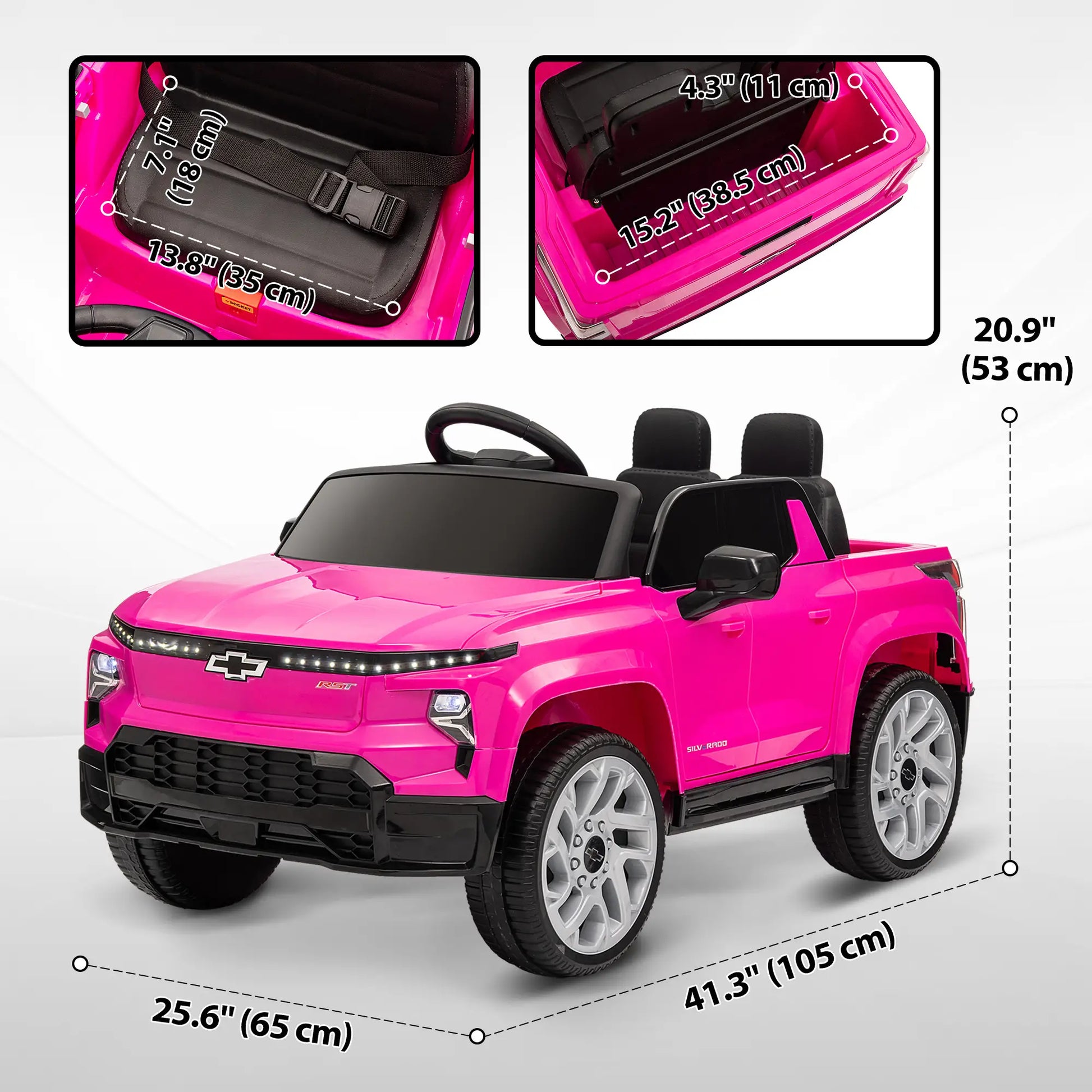 12V Chevrolet Silverado EV RST Licensed Kids Car, Pink Electric Toy Cars at Gallery Canada