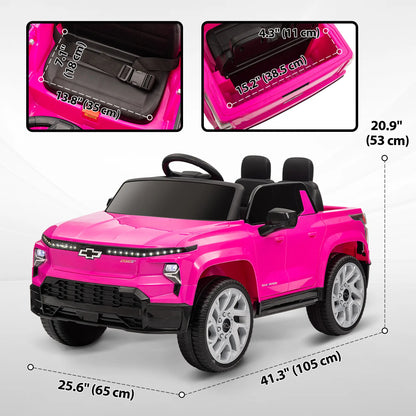 12V Chevrolet Silverado EV RST Licensed Kids Car, Pink Electric Toy Cars at Gallery Canada