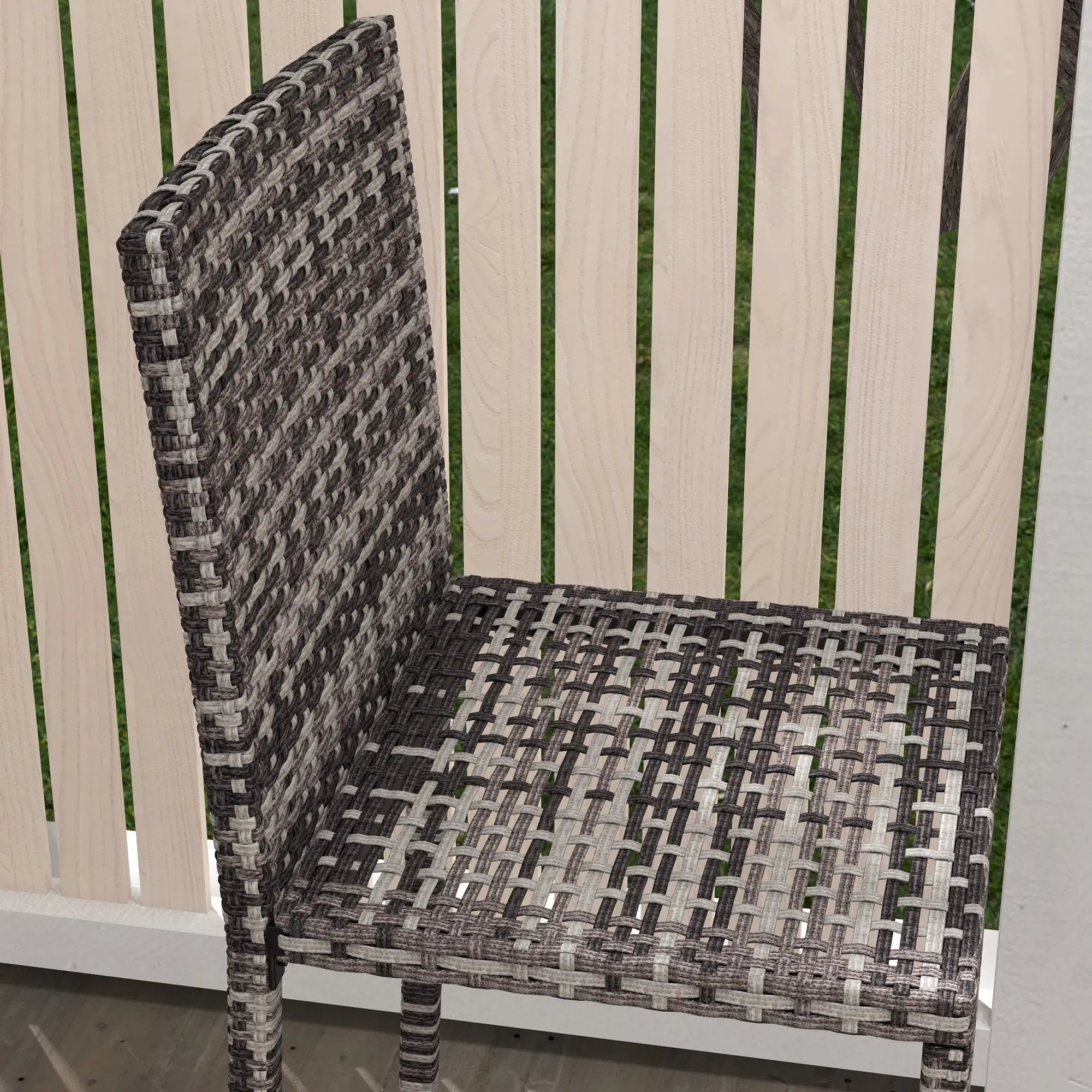 3 Piece Patio Bar Set, Wicker Rattan, Barstool and Table, Grey Bistro Sets at Gallery Canada