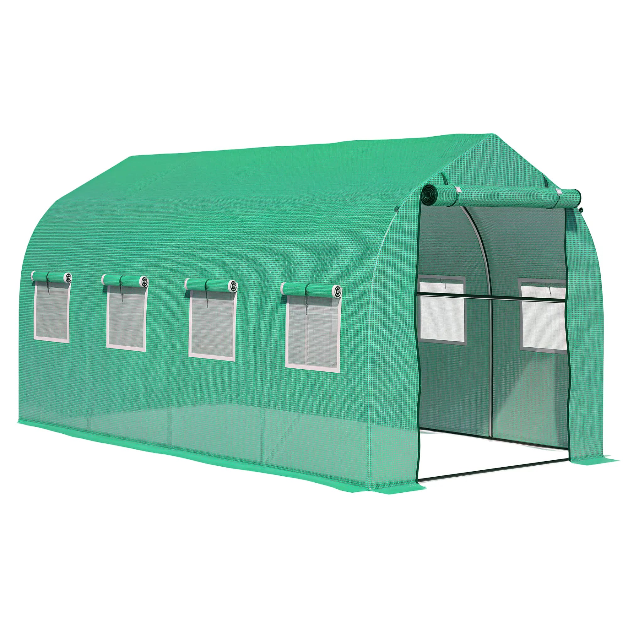 13' x 6.5' x 6.5' Walk-In Greenhouse, Plant Grow Tent, Green Plastic Greenhouses Green at Gallery Canada