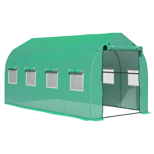 13' x 6.5' x 6.5' Walk-In Greenhouse, Plant Grow Tent, Green