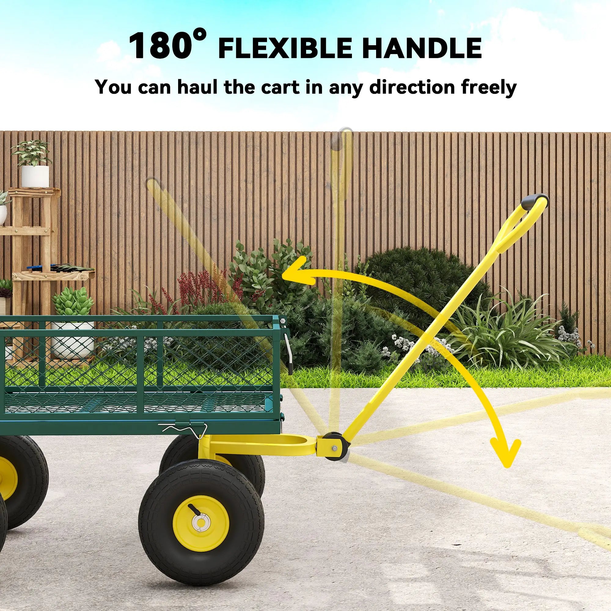 Garden Utility Wagon Cart, Removable Sides, 10