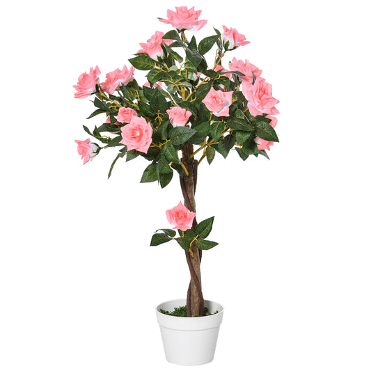 3FT Pink Rose Artificial Plant in Pot, Fake Plant for Home Decor, Pink Artificial Trees Pink at Gallery Canada