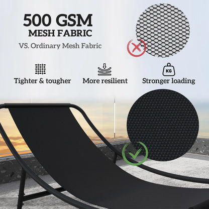 Outdoor Rocking Chair Set of 2 with Cushion, Steel Frame, Grey Outdoor Rocking Chairs at Gallery Canada