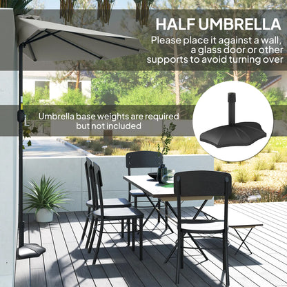 9ft Half Round Umbrella, Outdoor Patio Garden Sun Shade, Light Grey Half Round Umbrellas at Gallery Canada