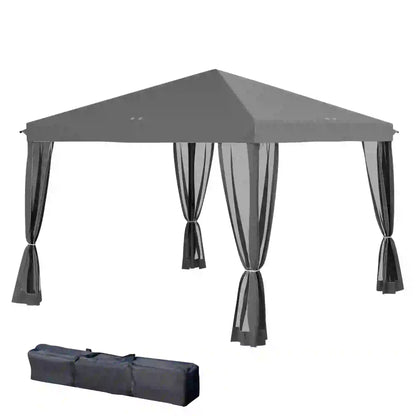 10' x 10' Pop Up Canopy Tent, Removable Mesh Sidewalls, Carry Bag, Light Grey Pop Up Canopies at Gallery Canada