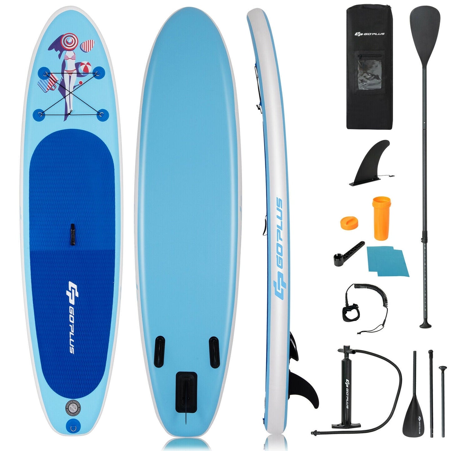 10 Feet Inflatable Stand Up Paddle Board with Adjustable Paddle Pump at Gallery Canada