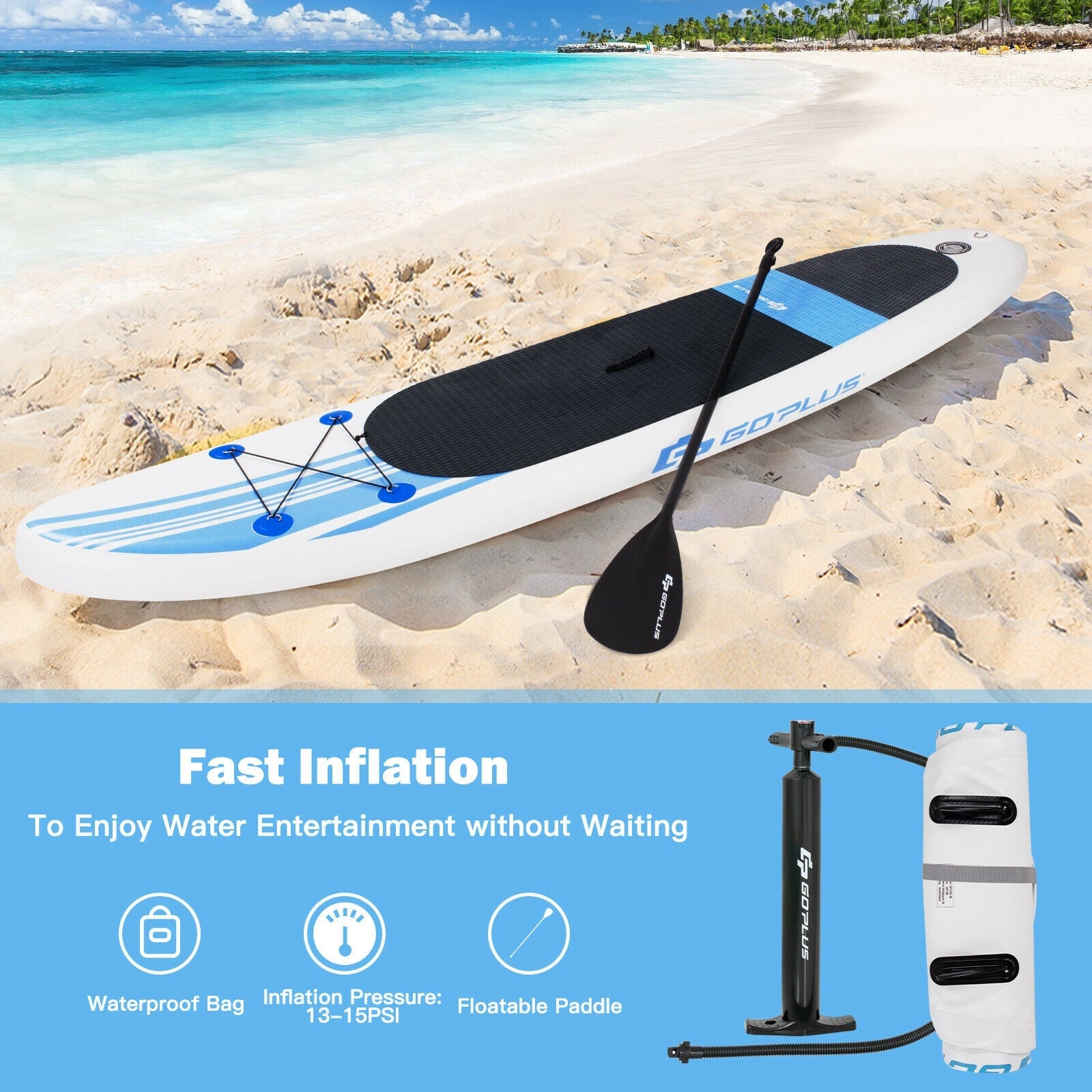 10 Feet Inflatable Stand Up Paddle Board with Carry Bag at Gallery Canada