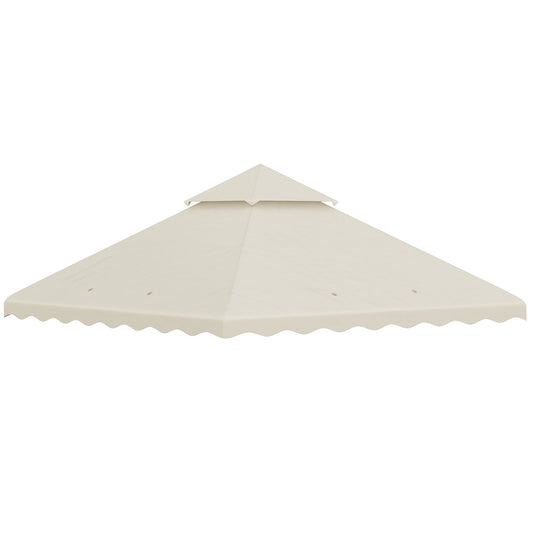 10' x 10' Gazebo Replacement Canopy Cover, 2-Tier Gazebo Roof Replacement (TOP ONLY), Cream - Gallery Canada