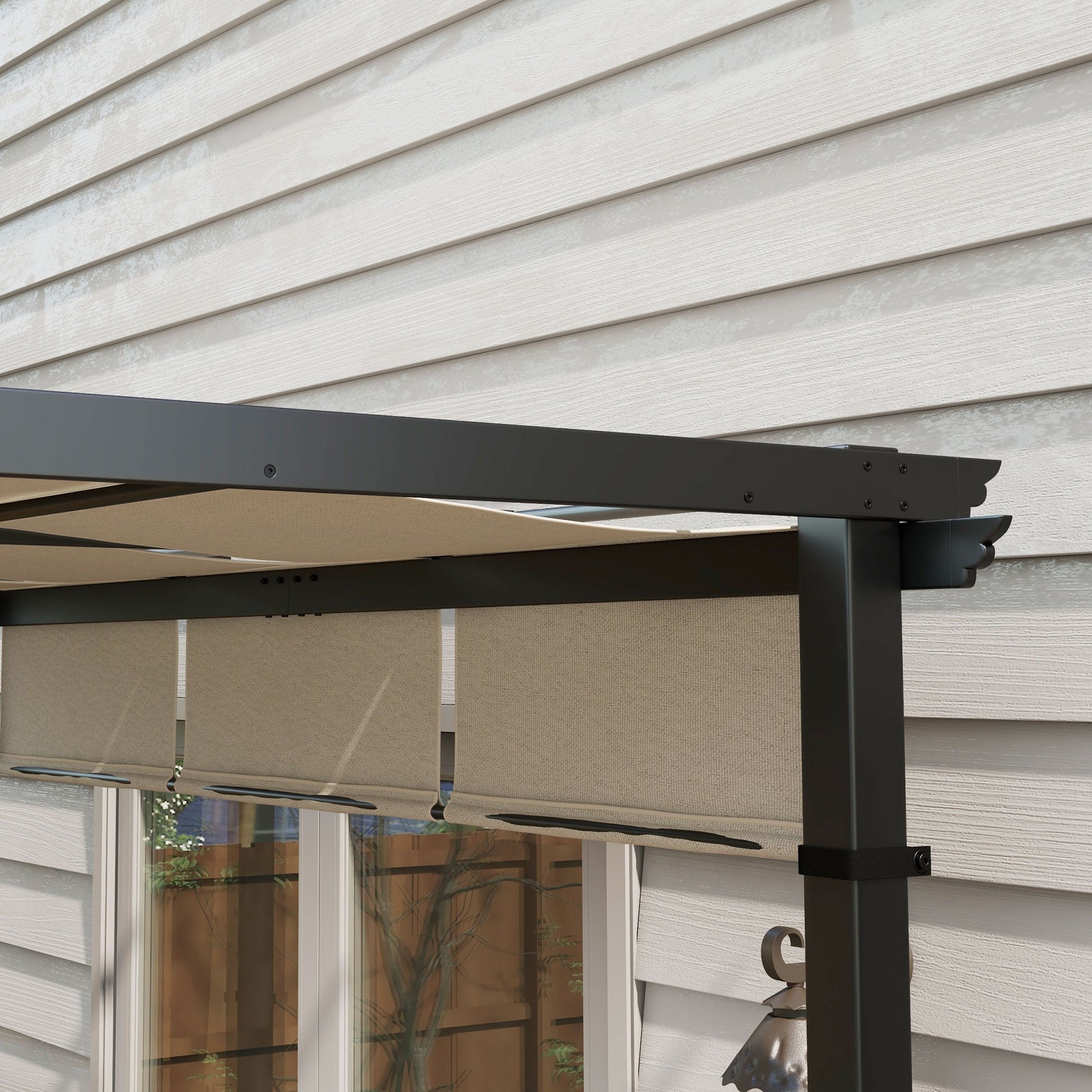 10' x 10' Metal Pergola, Outdoor Pergola with Retractable Canopy, for Garden, Patio, Backyard, Deck - Gallery Canada