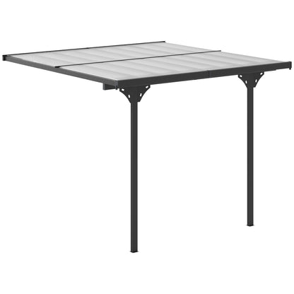 10' x 10' Outdoor Hardtop Pergola Gazebo with Polycarbonate Roof Adjustable Height, Aluminum Frame, UV Protection, Grey at Gallery Canada