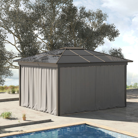 10' x 10' Universal Gazebo Sidewall Set with 4 Panels, Hooks/C-Rings Included for Pergolas &; Cabanas, Light Grey - Gallery Canada