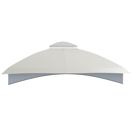 10' x 12' Double-Tier Gazebo Cover, Patio Gazebo Canopy Replacement with Drainage Holes, Light Grey at Gallery Canada
